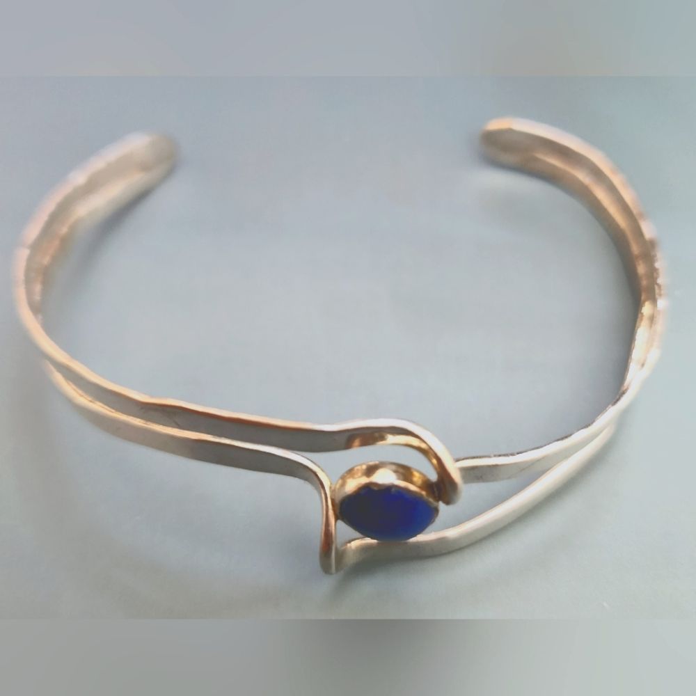 Lapis Lazuli and Sterling Bracelet - Picture 1 of 4